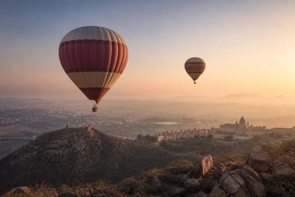 Sunrise balloon ride near Jaipur